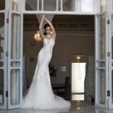 Mermaid wedding dress with lace top
