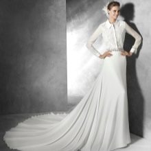 Wedding dress-shirt with a train