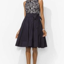 Short evening dress with a-line skirt size 50