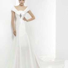 Robe de mariée trapèze à bretelles - manches