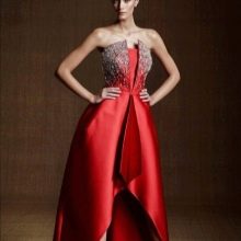 Red evening dress for restaurant