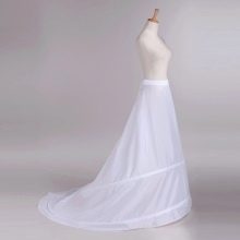 Wedding petticoat with a train on the rings