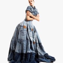 Floor-length denim dress