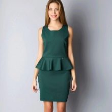 Dark green peplum dress