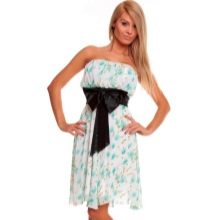 Bustier dress with a bow at the waist for the Pear (triangle) figure