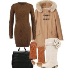 Knitted tight dress and accessories for women with a figure Slim column