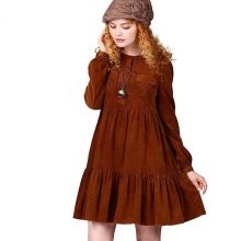 Long Sleeve High Waist Velvet Warm Dress