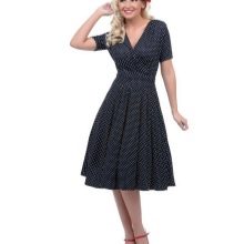 50's Polka Dot V-Neck Dress