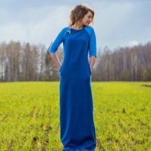 Blue knitted dress
