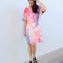 Colored knee-length bag dress