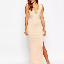 Long silk dress for a corporate party