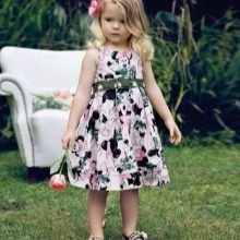 Colored a-line dress for girls 3-5 years old