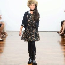 Dress with a print for a girl of 11 years old
