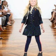 Plaid dress for a girl of 11 years old