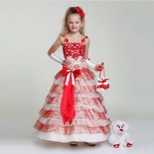 New Year's dress for girls white-red