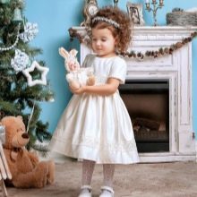 New Year's white fluffy dress for a girl