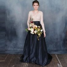 taffeta dress with long black skirt