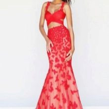 Gonna lunga in organza rossa