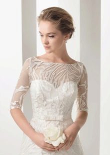 Short Sheer Sleeve Wedding Dress