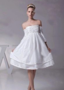 플레어 스커트 쇼트 웨딩 드레스