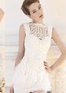 Wedding short dresses made of lace