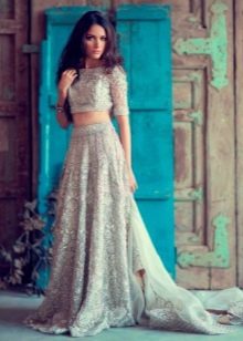Summer wedding dress with pattern