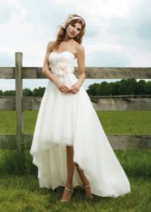 Summer wedding dress, short in front, long in the back