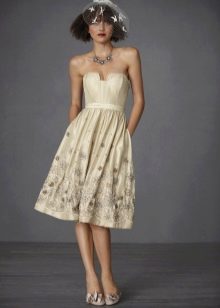 Beige Beach Wedding Dress