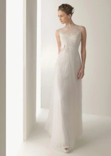 Straight closed wedding dress