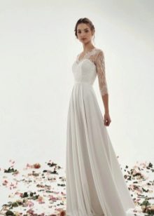 Straight flowy wedding dress