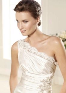 One Shoulder Lace Wedding Dress