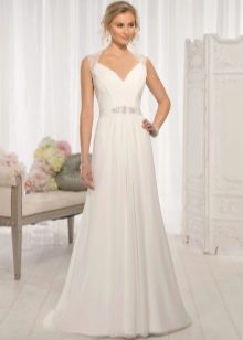 Straight wedding dress with belt