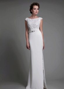 Sleeveless closed wedding dress