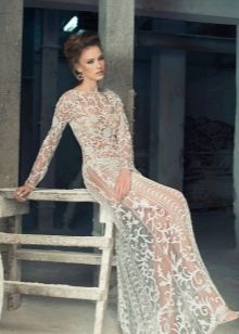 sexy nude wedding dress