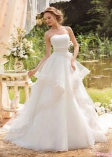 Wedding dress with horizontal drapes