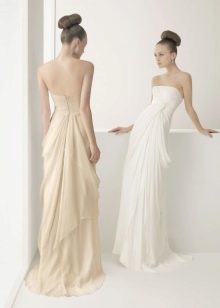 Short wedding dress with drapery