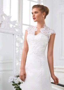Openwork bolero on a wedding dress, fastens at the back