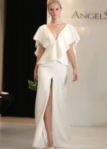 Wedding skirt suit with deep slit