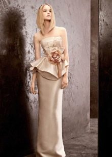 Cream wedding dress with peplum