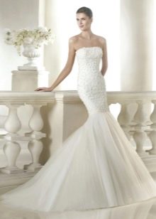 Satin Mermaid Wedding Dress with Beads