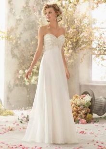 Satin wedding dress in satin and organza