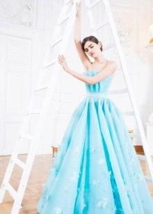 turquoise puffy dress evening