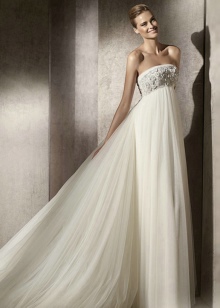 Maternity wedding dress with embellished bodice