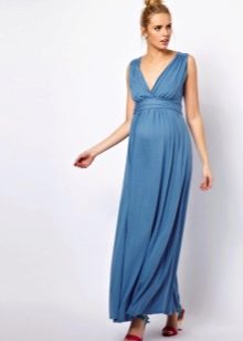 Blue maternity wedding dress