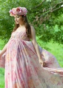 Colorful maternity wedding dress
