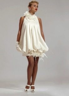 Puffy wedding short dress for pregnant women