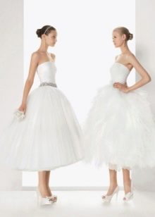 Short wedding dress with a full skirt