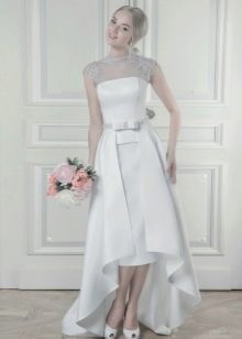 Robe de mariée midi courte devant, longue derrière
