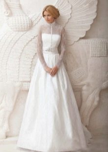 Robe de mariée avec manches en dentelle A-Line