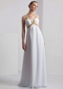 Wedding dress with draped bodice